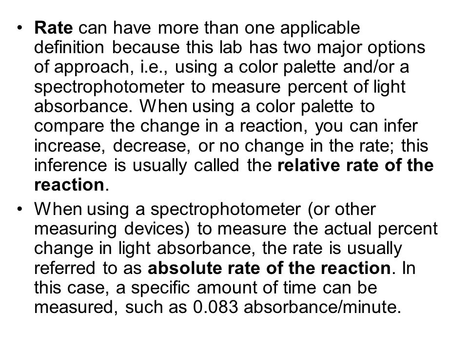 The Affect of Changing the Concentration on the Rate of Reaction